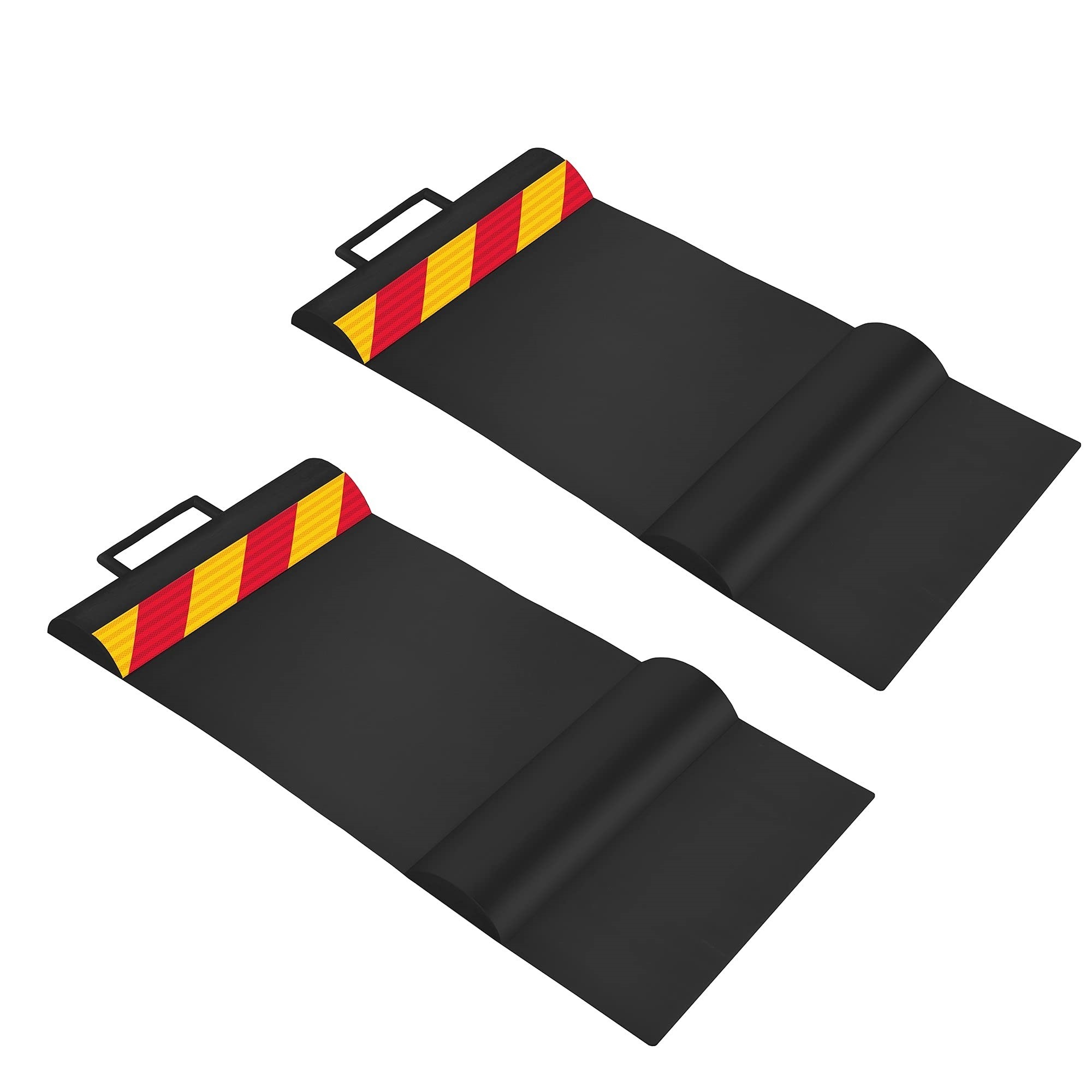 RaxGo, Parking Mats with Reflective Strips Grip, Length 27.05 in, Height 2.05 in, Material Polyethylene, Model# RAXCPM2PB